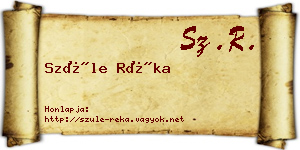 Szüle Réka névjegykártya